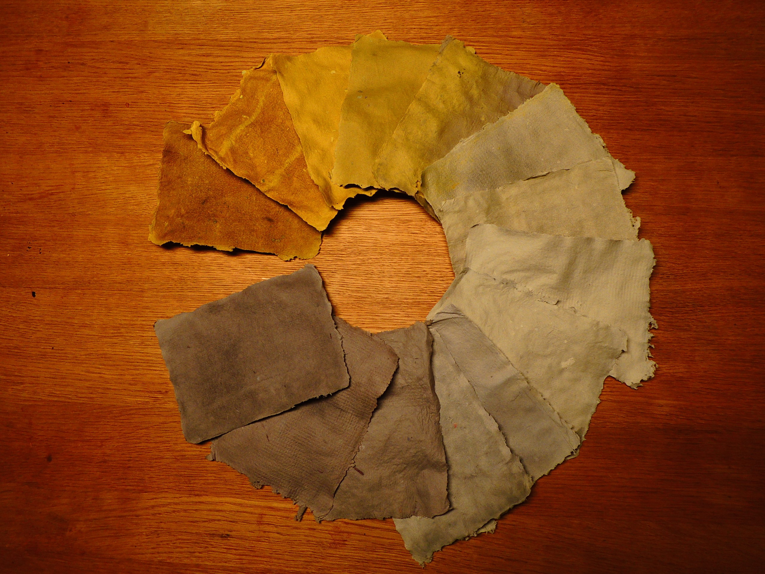 feuilles de papier recyclé